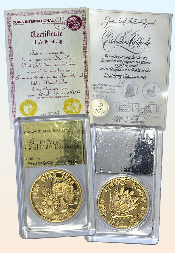 1988 1oz Fine Gold Protea Series Dias Coin - Rare type | Protea